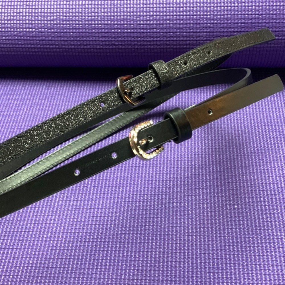 CLEAROUT Pair of Skinny Fashion Belts holes from 30” to 34”